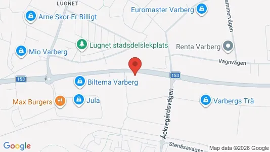 Lagerlokaler att hyra i Varberg - kort over placeringen