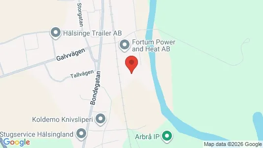 Lagerlokaler att hyra i Bollnäs - kort over placeringen