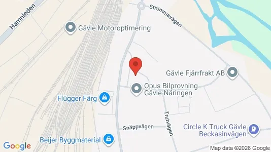 Kontorslokaler att hyra i Gävle - kort over placeringen