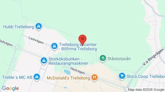 Industrilokaler att hyra i Trelleborg - kort over placeringen