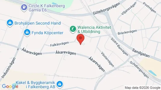 Lagerlokaler att hyra i Falkenberg - kort over placeringen