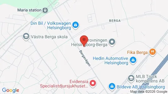 Industrilokaler att hyra i Helsingborg - kort over placeringen